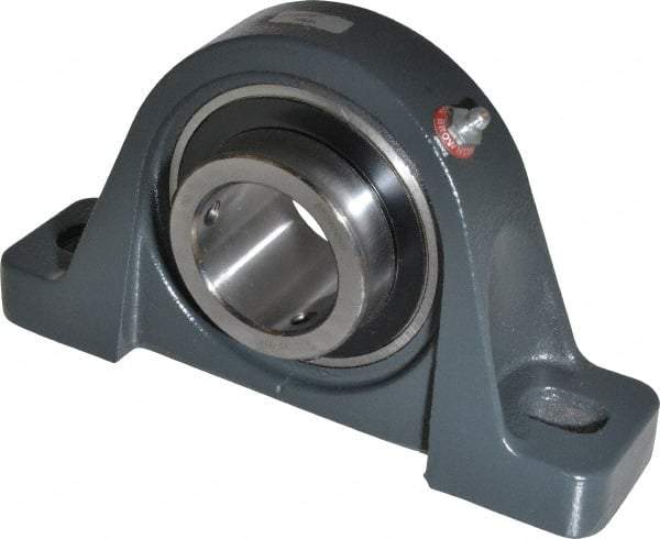 Browning - 1-15/16" ID, 8-13/16" OAL x 4-31/32" OAH Pillow Block - 5,216 Lb Static Cap, 7,889 Lb Dyn Cap, 6-15/16" Btw Mnt Hole Ctrs, 2-1/2" Base-to-Ctr Ht, Cast Iron - Eagle Tool & Supply