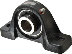 Browning - 1" ID, 6-3/16" OAL x 3-11/32" OAH Pillow Block - 2,567 Lb Static Cap, 4,381 Lb Dyn Cap, 4-5/8" Btw Mnt Hole Ctrs, 1-3/4" Base-to-Ctr Ht, Cast Iron - Eagle Tool & Supply
