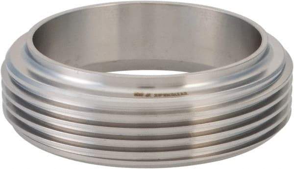 VNE - 2-1/2", Bevel Seat Style, Sanitary Stainless Steel Pipe Short Welding Ferrule - Short Threaded Connection, Grade 304 - Eagle Tool & Supply