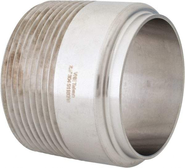 VNE - 2-1/2", Weld Style, Sanitary Stainless Steel Pipe Adapter - MNPT x Butt Weld Connection, Grade 304 - Eagle Tool & Supply