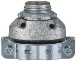 Cooper Crouse-Hinds - 3/8" Trade, Malleable Iron Threaded Angled FMC Conduit Connector - Noninsulated - Eagle Tool & Supply