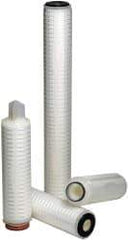 Parker - 2-1/2" OD, 20µ, Polypropylene Absolute Rated-Pleated-Melt Blown Cartridge Filter - 20" Long - Eagle Tool & Supply