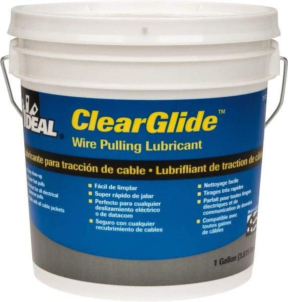 Ideal - 1 Gallon Pail, Clear Wire Pulling Lubricant Gel - 30 to 180°F, RoHS Compliant, UL Listed - Eagle Tool & Supply