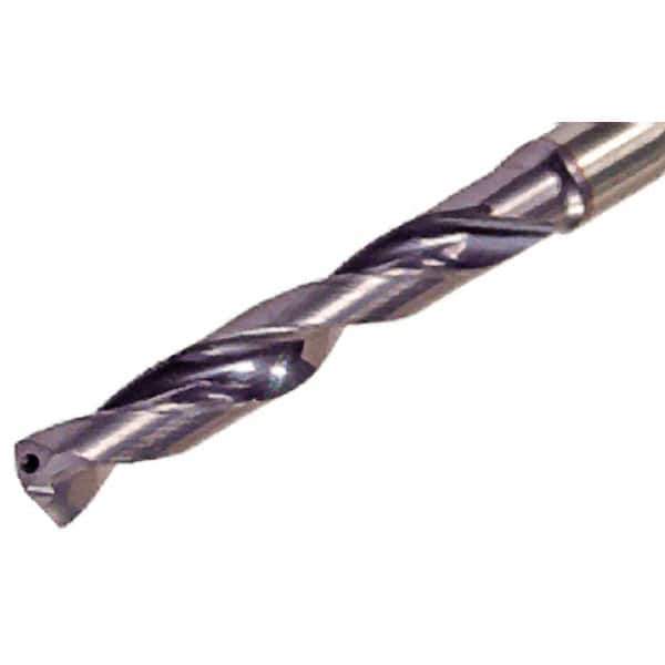 Iscar - 13.7mm 140° Solid Carbide Jobber Drill - TiAlN Finish, Right Hand Cut, Spiral Flute, Straight Shank, 124mm OAL, Standard Point - Eagle Tool & Supply