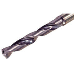 Iscar - 13.7mm 140° Solid Carbide Jobber Drill - TiAlN Finish, Right Hand Cut, Spiral Flute, Straight Shank, 124mm OAL, Standard Point - Eagle Tool & Supply