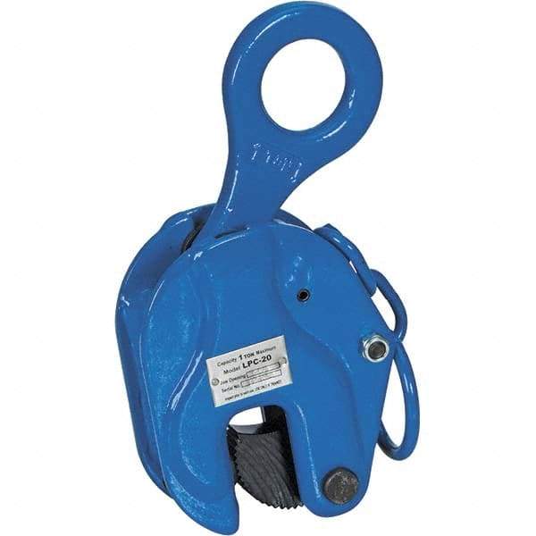 Vestil - 2,000 Lbs. Load Capacity Positive Locking Plate Clamp - 0.8 Inch Max Thickness, 2-1/4 Inch Throat Depth and 1.9 Inch Bale Opening - Eagle Tool & Supply