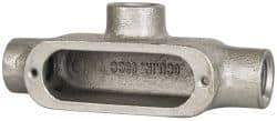 Cooper Crouse-Hinds - Form 5, T Body, 1/2" Trade, Rigid Malleable Iron Conduit Body - Oval, 5.38" OAL, 6 cc Capacity, Gray - Eagle Tool & Supply