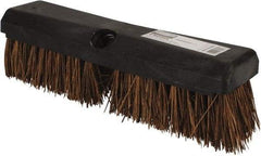 Rubbermaid - 2" Bristle Length, Palmyra Scrub Brush - 10" OAL, Tapered Handle, Brown, Plastic Block - Eagle Tool & Supply