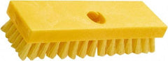 Rubbermaid - 1" Bristle Length, Polypropylene Scrub Brush - 8" OAL, Threaded Handle, Yellow, Plastic Block - Eagle Tool & Supply