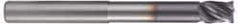 Accupro - 1", 4 Flute, Single End, Solid Carbide, 1/8" Corner Radius End Mill - 5" OAL, Right Hand Flute, 1-1/4" LOC, Right Hand Cut, 2-3/8" Extended Reach - Eagle Tool & Supply