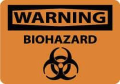 NMC - "Warning - Biohazard", 10" Long x 14" Wide, Rigid Plastic Safety Sign - Rectangle, 0.05" Thick, Use for Hazardous Materials - Eagle Tool & Supply
