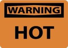NMC - "Warning - Hot", 10" Long x 14" Wide, Aluminum Safety Sign - Rectangle, 0.04" Thick, Use for Accident Prevention - Eagle Tool & Supply