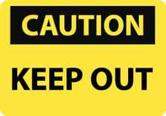 NMC - "Caution - Keep Out", 14" Long x 20" Wide, Rigid Plastic Safety Sign - Rectangle, 0.05" Thick, Use for Accident Prevention - Eagle Tool & Supply