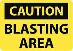 NMC - "Caution - Blasting Area", 14" Long x 20" Wide, Rigid Plastic Safety Sign - Rectangle, 0.05" Thick, Use for Accident Prevention - Eagle Tool & Supply