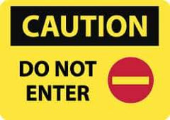 NMC - "Caution - Do Not Enter", 14" Long x 20" Wide, Rigid Plastic Safety Sign - Rectangle, 0.05" Thick, Use for Security & Admittance - Eagle Tool & Supply