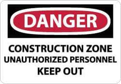 NMC - "Danger - Construction Site - Unauthorized Persons - Keep Out", 14" Long x 20" Wide, Rigid Plastic Safety Sign - Rectangle, 0.05" Thick, Use for Security & Admittance - Eagle Tool & Supply
