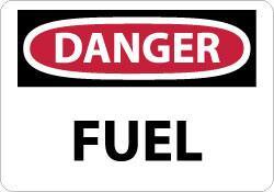 NMC - "Danger - Fuel", 10" Long x 14" Wide, Pressure-Sensitive Vinyl Safety Sign - Rectangle, 0.004" Thick, Use for Hazardous Materials - Eagle Tool & Supply