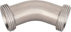 VNE - 1-1/2", Bevel Seat Style, Sanitary Stainless Steel Pipe 45° Elbow - Threaded Ends Connection, Grade 316/316L - Eagle Tool & Supply
