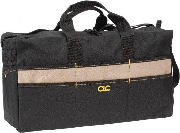 CLC - 17 Pocket Black & Khaki Polyester Tool Bag - 18" Wide x 7" Deep x 9" High - Eagle Tool & Supply