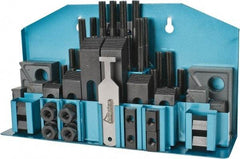 Gibraltar - 52 Piece Fixturing Step Block & Clamp Set with 1" Step Block, 9/16" T-Slot, 1/2-13 Stud Thread - 7/8" Nut Width, 3, 4, 5, 6, 7 & 8" Stud Lengths - Eagle Tool & Supply