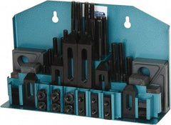 Gibraltar - 52 Piece Fixturing Step Block & Clamp Set with 1" Step Block, 1/2" T-Slot, 3/8-16 Stud Thread - 7/8" Nut Width, 3, 4, 5, 6, 7 & 8" Stud Lengths - Eagle Tool & Supply