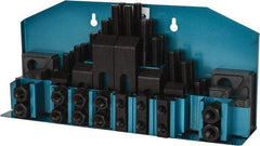 Gibraltar - 52 Piece Fixturing Step Block & Clamp Set with 25mm Step Block, 18mm T-Slot, M16x2.0 Stud Thread - 29mm Nut Width, 80, 110, 125, 150, 175 & 200mm Stud Lengths - Eagle Tool & Supply