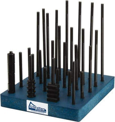 Gibraltar - 38 Piece, 5/16-18 Stud, 3/8" T Slot, T Nut & Stud Kit - 5/8" T-Slot Nut Width, 3, 4, 5, 6, 7, 8" Stud Lengths - Eagle Tool & Supply