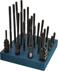 Gibraltar - 38 Piece, 3/8-16 Stud, 1/2" T Slot, T Nut & Stud Kit - 7/8" T-Slot Nut Width, 3, 4, 5, 6, 7, 8" Stud Lengths - Eagle Tool & Supply