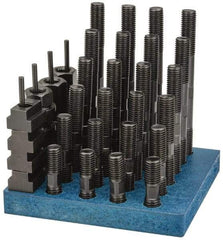 Gibraltar - 38 Piece, 3/4-10 Stud, 13/16" T Slot, T Nut & Stud Kit - 1-1/4" T-Slot Nut Width, 3, 4, 5, 6, 7, 8" Stud Lengths - Eagle Tool & Supply