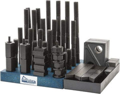 Gibraltar - 50 Piece Fixturing Step Block & Clamp Set with 1" Step Block, 11/16" T-Slot, 5/8-11 Stud Thread - 1-1/8" Nut Width, 3, 4, 5, 6, 7 & 8" Stud Lengths - Eagle Tool & Supply