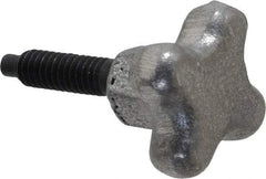 Gibraltar - 1/4-20 Lobed Shoulder Dog Point Tip Steel Thumb Screw - 1-3/4" OAL, 1-1/8" Head Diam x 3/4" Head Height, Black Oxide Finish - Eagle Tool & Supply