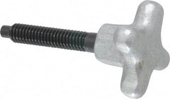 Gibraltar - 5/16-18 Lobed Shoulder Dog Point Tip Steel Thumb Screw - 2-5/8" OAL, 1-1/2" Head Diam x 7/8" Head Height, Black Oxide Finish - Eagle Tool & Supply