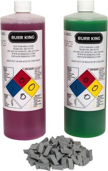 Burr King - Ceramic Carrier, Ceramic Abrasive, Polishing Tumbling Media - Tri-Star Shape - Eagle Tool & Supply