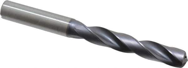 Kennametal - 11.2mm 140° Solid Carbide Jobber Drill - TiAlN Finish, Right Hand Cut, Spiral Flute, Straight Shank, 118mm OAL, Standard Point - Eagle Tool & Supply