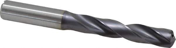 Kennametal - 1/2" 140° Solid Carbide Jobber Drill - TiAlN Finish, Right Hand Cut, Spiral Flute, Straight Shank, 4.8819" OAL, Standard Point - Eagle Tool & Supply