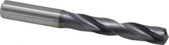 Kennametal - 1/2" 140° Solid Carbide Jobber Drill - TiAlN Finish, Right Hand Cut, Spiral Flute, Straight Shank, 4.8819" OAL, Standard Point - Eagle Tool & Supply