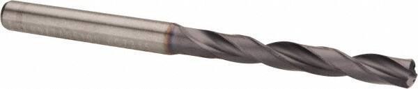 Kennametal - 5.1mm 140° Solid Carbide Jobber Drill - TiAlN Finish, Right Hand Cut, Spiral Flute, Straight Shank, 82mm OAL, Standard Point - Eagle Tool & Supply