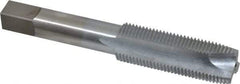 Made in USA - 5/8-18 UNF, 3 Flute, Chrome Finish, High Speed Steel Spiral Point Tap - Plug Chamfer, Right Hand Thread, 3-13/16" OAL, 1-13/16" Thread Length, 0.48" Shank Diam, 3B Class of Fit - Exact Industrial Supply