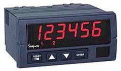 Simpson Electric - 4 Digit Red LED Display Counter - 3.62 Inch Wide, x 1.77 Inch High, 120 VAC, 30 VDC Voltage, 1/8 Inch Base, Digital Frequancy Counter - Eagle Tool & Supply