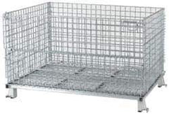 Nashville Wire - 48" Long x 40" Wide x 24" High Steel Basket-Style Bulk Folding Wire Stackable Container - 4,000 Lb. Load Capacity - Eagle Tool & Supply