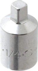 SK - 3/8" Drive, 1/4" Socket, Male Pipe Plug Socket - 4 Points, 1-1/8" OAL - Eagle Tool & Supply