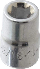 SK - 3/8" Drive, 5/16" Socket, Female Pipe Plug Socket - 4 Points, 1" OAL - Eagle Tool & Supply