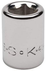 SK - 3/8" Drive, 3/8" Socket, Female Pipe Plug Socket - 4 Points, 1" OAL - Eagle Tool & Supply