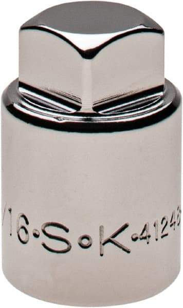 SK - 1/2" Drive, 9/16" Socket, Male Pipe Plug Socket - 4 Points, 1-3/8" OAL - Eagle Tool & Supply