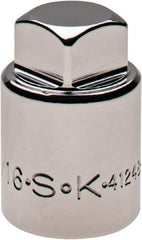 SK - 1/2" Drive, 9/16" Socket, Male Pipe Plug Socket - 4 Points, 1-3/8" OAL - Eagle Tool & Supply