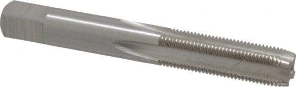 Interstate - 3/8-28 UNS 3B 4 Flute Bright Finish High Speed Steel Straight Flute Standard Hand Tap - Plug, Right Hand Thread, 2-15/16" OAL, H3 Limit, Oversize - Eagle Tool & Supply