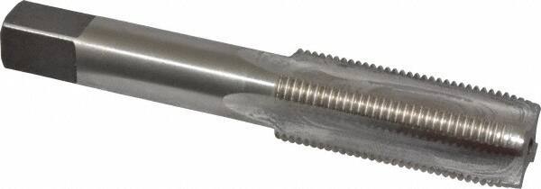 Interstate - 11/16-18 UNEF 3B 4 Flute Bright Finish High Speed Steel Straight Flute Standard Hand Tap - Plug, Right Hand Thread, 4-1/32" OAL, H3 Limit, Oversize - Eagle Tool & Supply