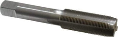 Interstate - 11/16-20 UNS 3B 4 Flute Bright Finish High Speed Steel Straight Flute Standard Hand Tap - Plug, Right Hand Thread, 4-1/32" OAL, H3 Limit, Oversize - Eagle Tool & Supply