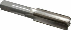 Interstate - 7/8-16 UNS 3B 4 Flute Bright Finish High Speed Steel Straight Flute Standard Hand Tap - Bottoming, Right Hand Thread, 4-11/16" OAL, H4 Limit, Oversize - Eagle Tool & Supply