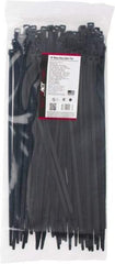 Made in USA - 15.093" Long Black Nylon Standard Cable Tie - 120 Lb Tensile Strength, 1.93mm Thick, 103.19mm Max Bundle Diam - Eagle Tool & Supply